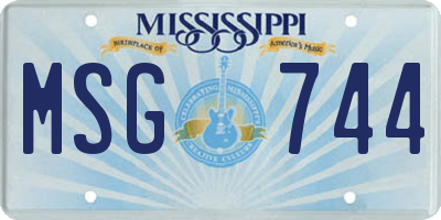 MS license plate MSG744
