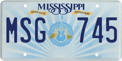 MS license plate MSG745