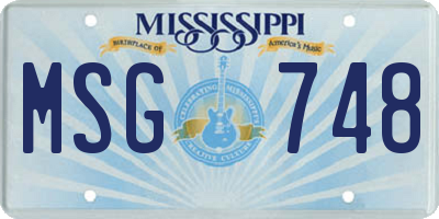 MS license plate MSG748