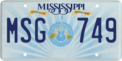 MS license plate MSG749