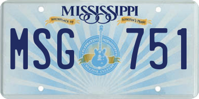 MS license plate MSG751