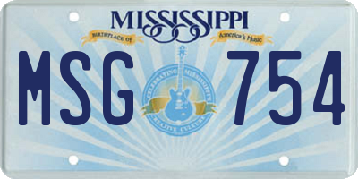 MS license plate MSG754