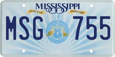 MS license plate MSG755