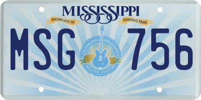 MS license plate MSG756