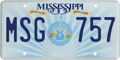 MS license plate MSG757