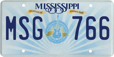 MS license plate MSG766