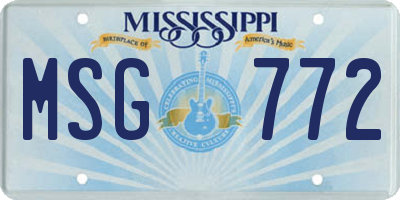 MS license plate MSG772