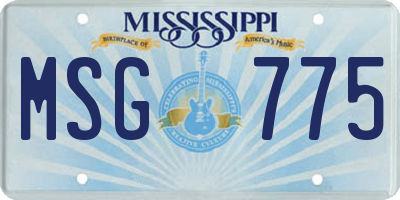 MS license plate MSG775