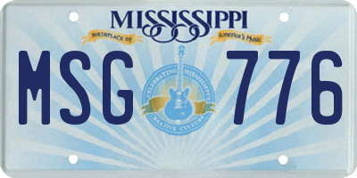 MS license plate MSG776