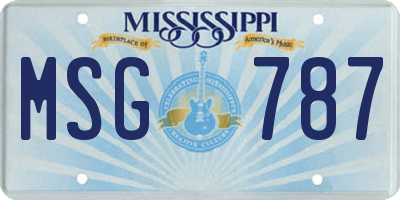MS license plate MSG787