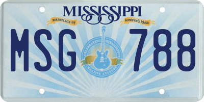 MS license plate MSG788