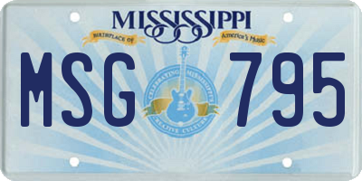 MS license plate MSG795