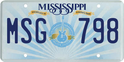 MS license plate MSG798