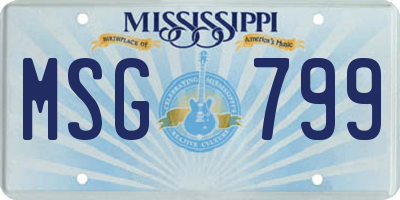 MS license plate MSG799