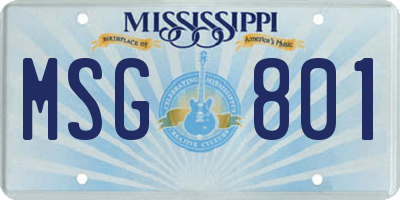 MS license plate MSG801