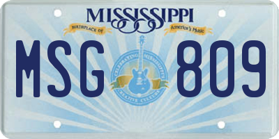 MS license plate MSG809