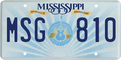 MS license plate MSG810