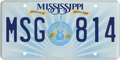 MS license plate MSG814