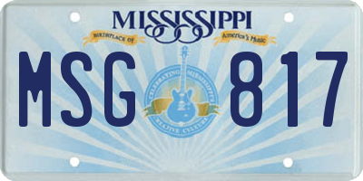 MS license plate MSG817