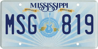 MS license plate MSG819