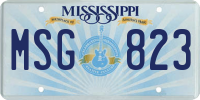 MS license plate MSG823