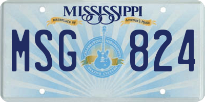 MS license plate MSG824