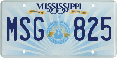 MS license plate MSG825