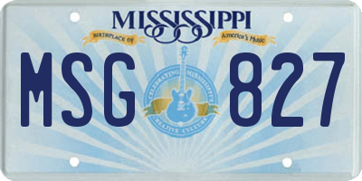 MS license plate MSG827
