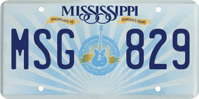 MS license plate MSG829