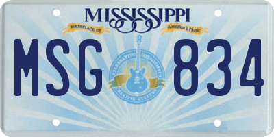 MS license plate MSG834