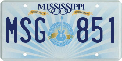 MS license plate MSG851