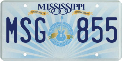 MS license plate MSG855