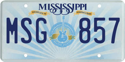 MS license plate MSG857