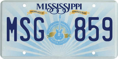 MS license plate MSG859