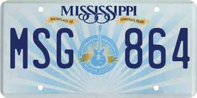 MS license plate MSG864