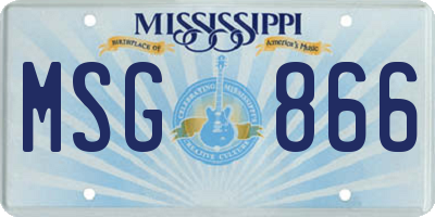 MS license plate MSG866