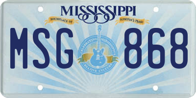 MS license plate MSG868