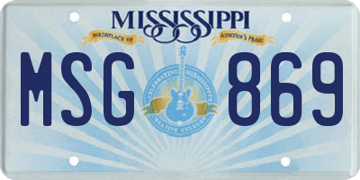MS license plate MSG869