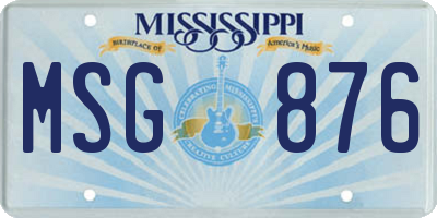 MS license plate MSG876