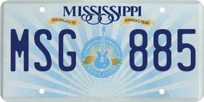 MS license plate MSG885