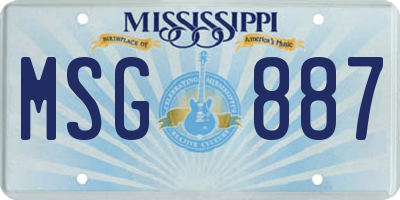 MS license plate MSG887