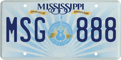MS license plate MSG888