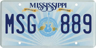 MS license plate MSG889