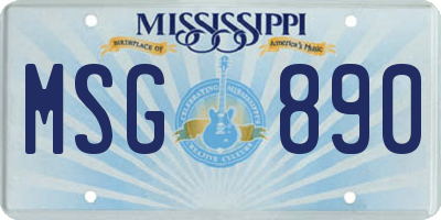 MS license plate MSG890