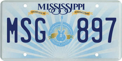 MS license plate MSG897