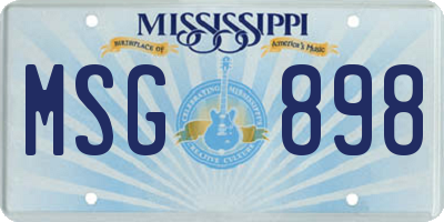 MS license plate MSG898