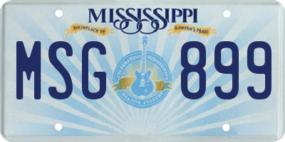 MS license plate MSG899