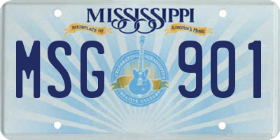 MS license plate MSG901