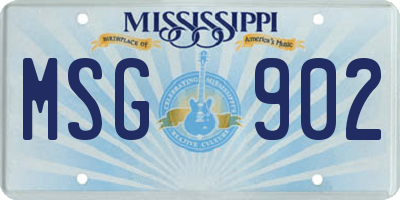MS license plate MSG902