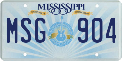 MS license plate MSG904
